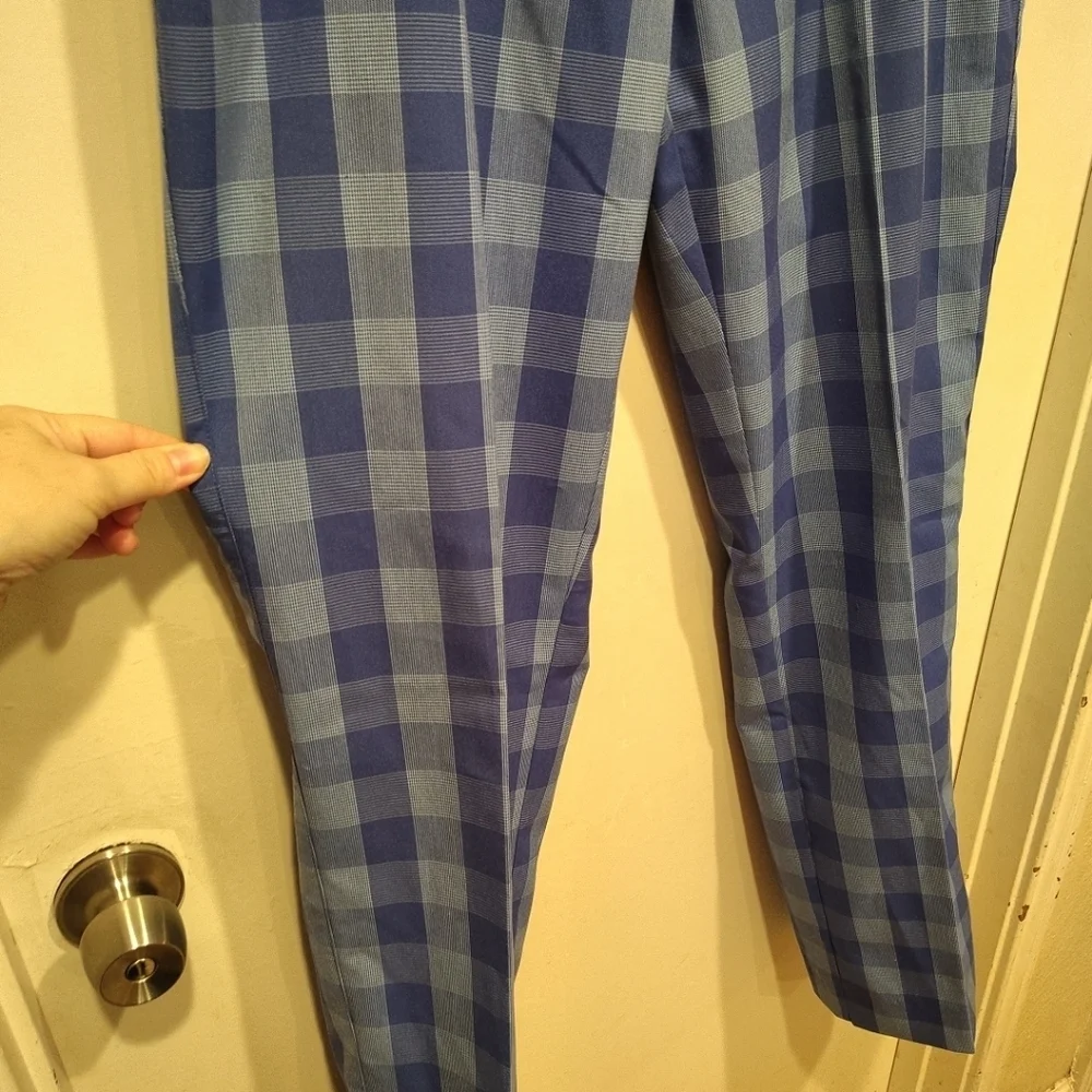 Adidas Men's Blue Plaid Check Chino Golf Pants Sz 33x34 Casual Preppy Academia